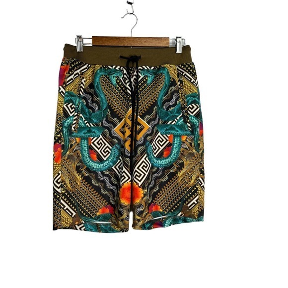 Reason Brand Colorful‎ Serpent Men’s Poly Drawstring Shorts Pockets Size Small - Picture 1 of 6